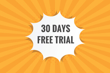 30 days Free trial Banner Design. 30 day free banner background