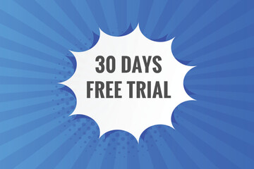Naklejka na ściany i meble 30 days Free trial Banner Design. 30 day free banner background