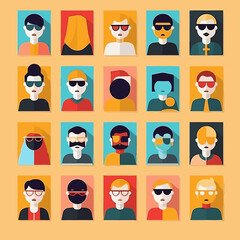 Users and Avatars Vector Line Icons. Teamwork, icons set persons collection