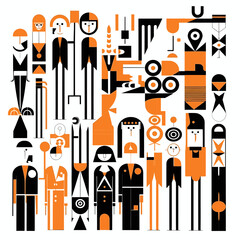 flat vector illustration abstract characters