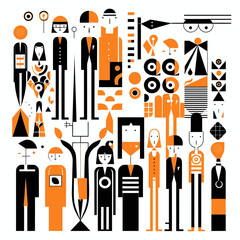 flat vector illustration abstract characters