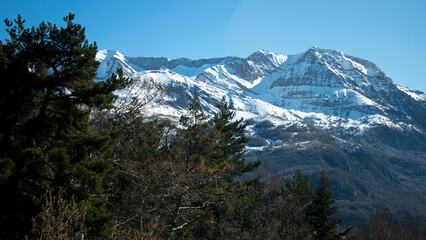snow covered mountains