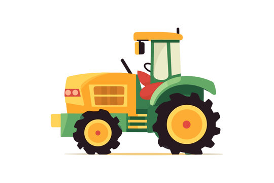 tractor isolated on white, tractor illustration on isolated  background