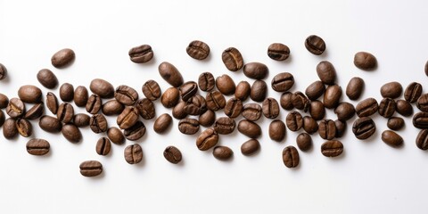 Coffee beans white background. Roasted coffee beans. Generative AI