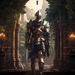 Fototapeta premium wandering knight on walking
