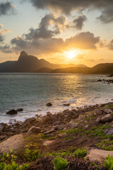 View of ocean road in Nhat beach, Con Dao island, Vietnam. Beautiful and tranquil, it is a proud destination worth exploring in Vietnam.