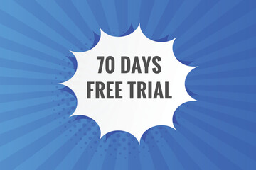 70 days Free trial Banner Design. 70 day free banner background