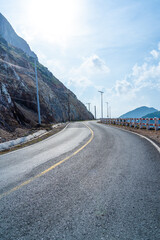 View of ocean road in Nhat beach, Con Dao island, Vietnam. Beautiful and tranquil, it is a proud destination worth exploring in Vietnam.