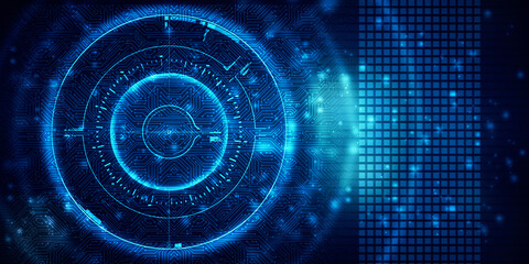 2d illustration Abstract futuristic electronic circuit technology background