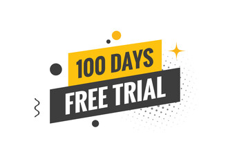 100 days Free trial Banner Design. 100 day free banner background