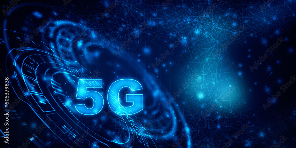 Poster 2d rendering 5g network 5g connection