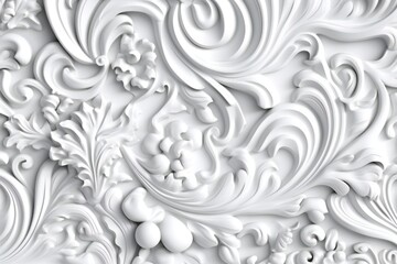 Elegant Ornamental Floral 3d Texture Generative AI 