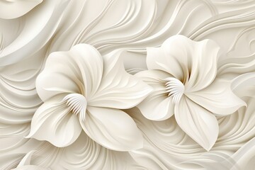 Elegant Ornamental Floral 3d Texture Generative AI 