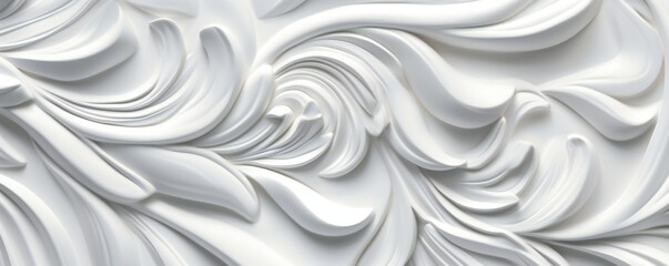Abstract White Silky Smooth Elegant Ornate Texture Generative AI 