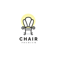 chair vintage furniture modern logo vector icon illustration for industry