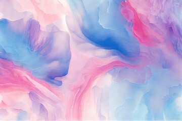 Colorful Pink And Blue Watercolor Abstract Background. Wallpaper. Valentine's Day Banner. Generative AI