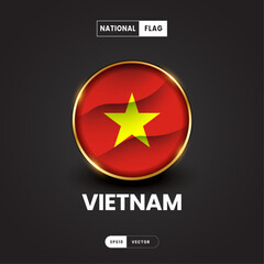 Flag of Vietnam vector illustration. Asia Flag 3D EPS10