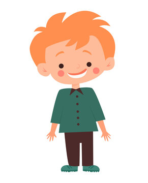 Little boy with red hair. Cartoon image.
