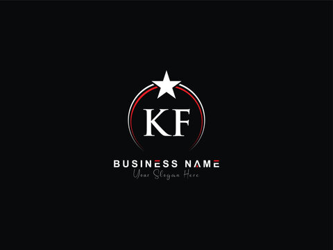 Typography KF k f letter logo icon, minimalist Kf modern logo template