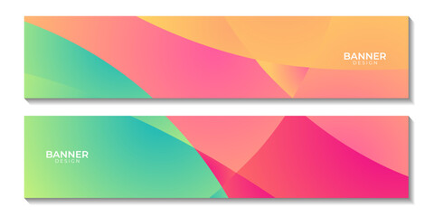 set of banners modern abstract colorful background