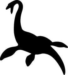 Plesiosaur Bending Neck Silhouette