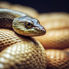 Obraz premium Close up hyper realistic reptiles animal snake background image, created with generative AI technology