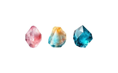 A collection of images of diamonds of various geometric shapes, colors and sizes.Glass shiny crystals with different shades reflecting light.Vector realistic set of glow gemstone or colorful ice.