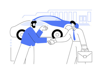 Franchise dealership abstract concept vector illustration.