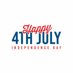 Happy 4th july, independence day in USA. American Independence Day greeting card, banner, post with United States flag, stars and stripes. Vector, Illustration.