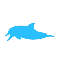 Poster Blue silhouette of dolphin  © Continent4L