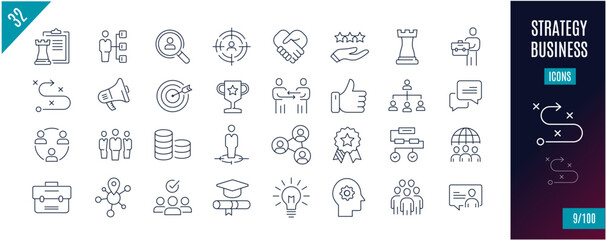 Best collection Strategy line icons. Cooperation, Human Resources, man, ...