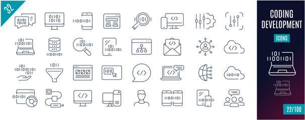 Best collection coding line icons. Programming, Manager,...