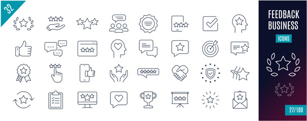 Best collection Feedback line icons. Support, Discussion,...