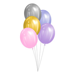 vactor illustration of a bunch of colorful balloons transparency background