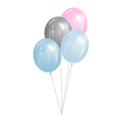 bunch of colored balloons vector illustration. Eps 10