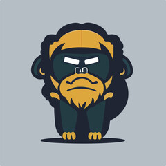 Cute Baboon Vector Logo Icon Sports Mascot flat vector illustration