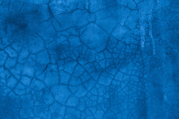 Old wall pattern texture cement blue dark abstract  blue color design are light with black gradient background.