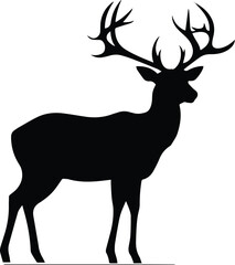 Deer Logo Monochrome Design Style
