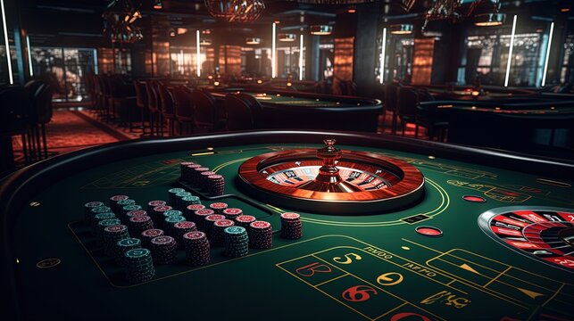 casino roulette table by ai generative