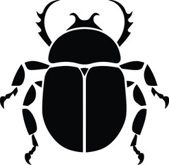 Dung Beetle Logo Monochrome Design Style
 - obrazy, fototapety, plakaty