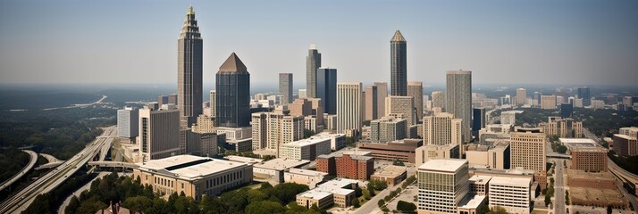Panoramic view of a city Generative AI