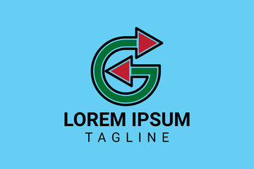 letter g arrow, this design is suitable for a company logo, community, business association, can also be used as an icon or t-shirt design.