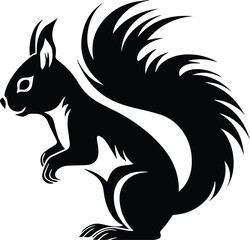 Eastern Gray Squirrel Logo Monochrome Design Style
