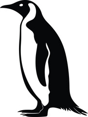 Emperor Penguin Logo Monochrome Design Style
