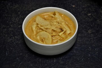 Coconut milk bamboo shoots, typical Indonesian food cuisine