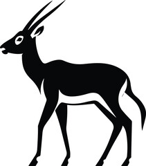 Gazelle Logo Monochrome Design Style
