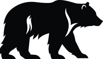 Grizzly Bear Logo Monochrome Design Style
