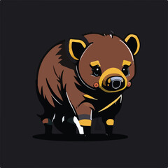 Cute Boar Vector Logo Icon Sports Mascot flat vector illustration