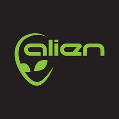 alien head, vector logo icon