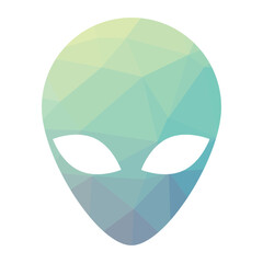 low poly pattern inside alien shape